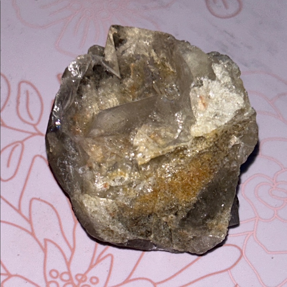 Raw White Garden Quartz Crystal Elestial Cluster - Natural Brown and Clear Tones